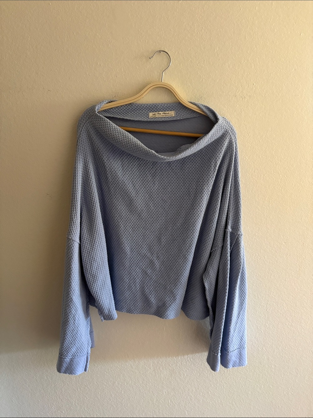 We The Free waffle-knit cowl neck top